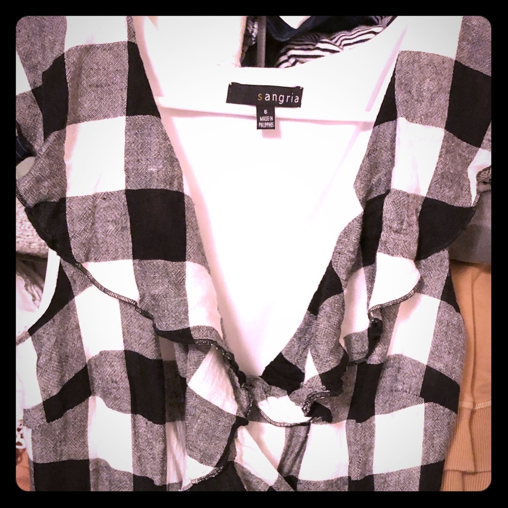 Sangria black and white plaid midi dress